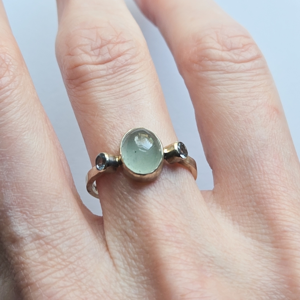 🦋LAST🦋 NWT Bentley & Lo Aquamarine and Topaz .925 Ring, Size 8